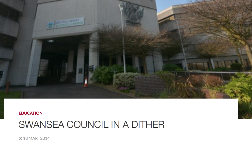 ANM article "Swansea Council in a Dither" 2014