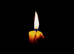 Photo of candle burning - symbolising hope