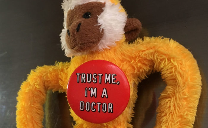 The GMC failing to protect patients: Fridge Monkey wears badge saying "trust me I'm a doctor"