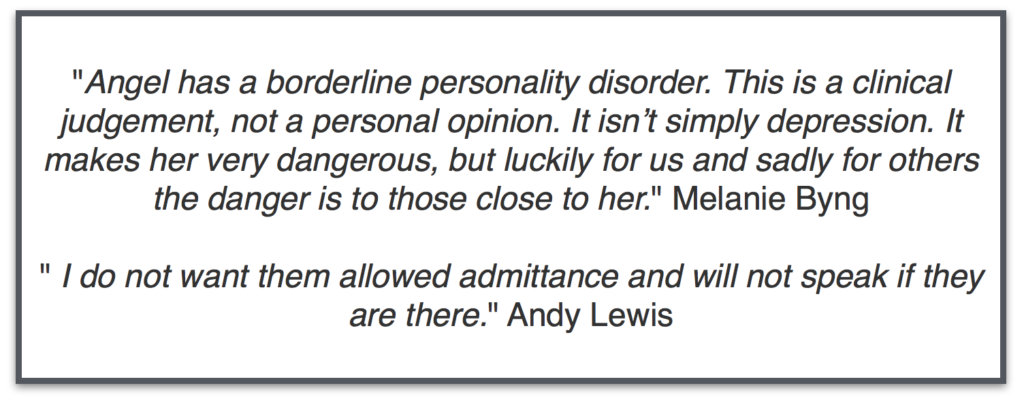 Melanie Byng using Dr Byng's medical credentials to smear and Quackometer Andy Lewis closing down free-speech to achieve social murder
